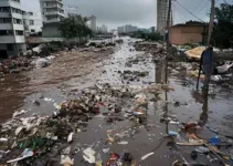 alagamento e acúmulo de lixo na SP-304