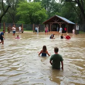 alagamentos no Parque Ecológico de Americana
