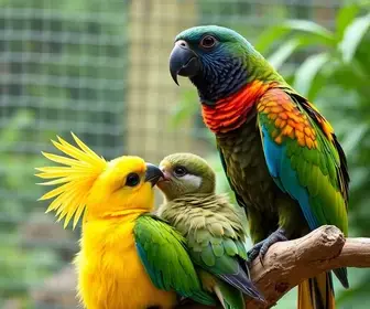 filhotes de aves exóticas