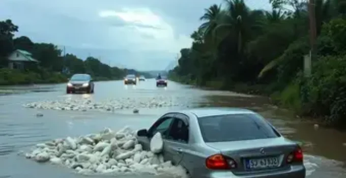 carro cai em córrego