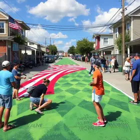 Rua de Americana ganha pintura para a Copa